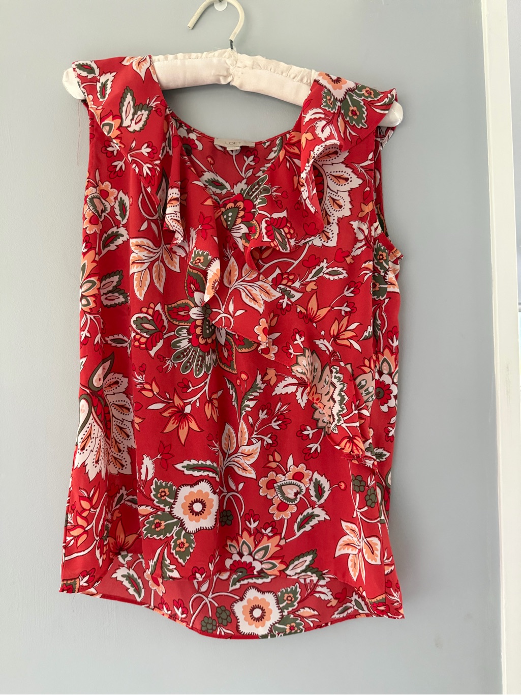 Loft Floral Ruffle Camisole